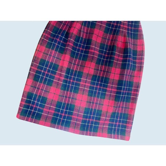 Vintage Casual Corner Plaid Wool Blend Skirt - Picture 3 of 8